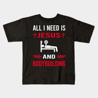 I Need Jesus And Bodybuilding Bodybuilder Kids T-Shirt